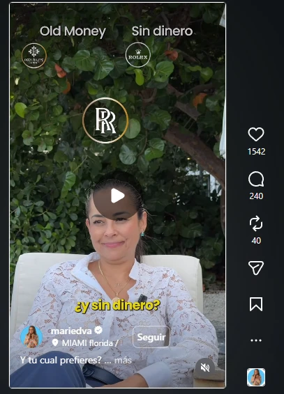 Reel de @mariedva «Old Money sin dinero»: 1.542 me gusta, 240 comentarios.